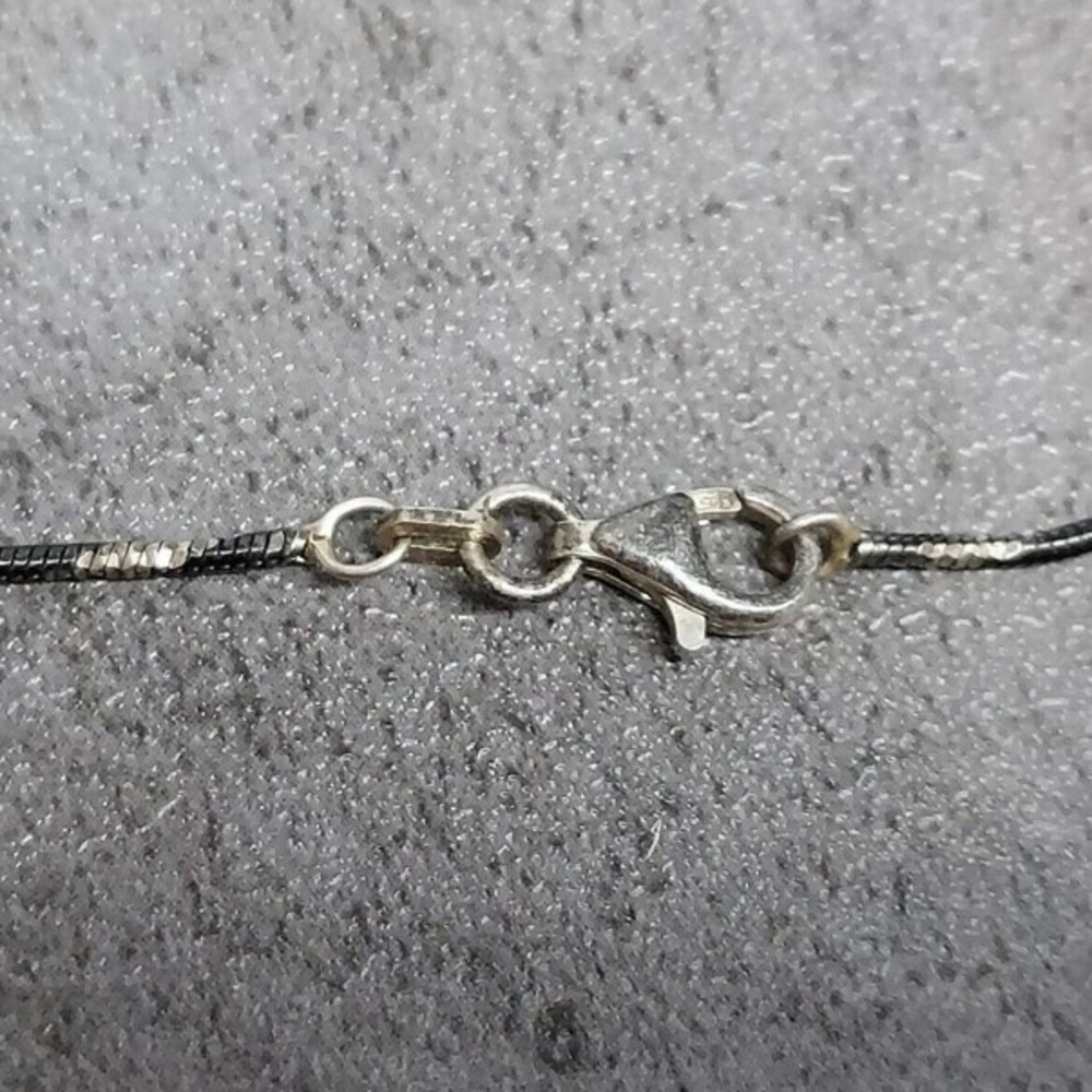 Sterling Silver Oxidized Round Box Chain Necklace - Picture 5 of 5